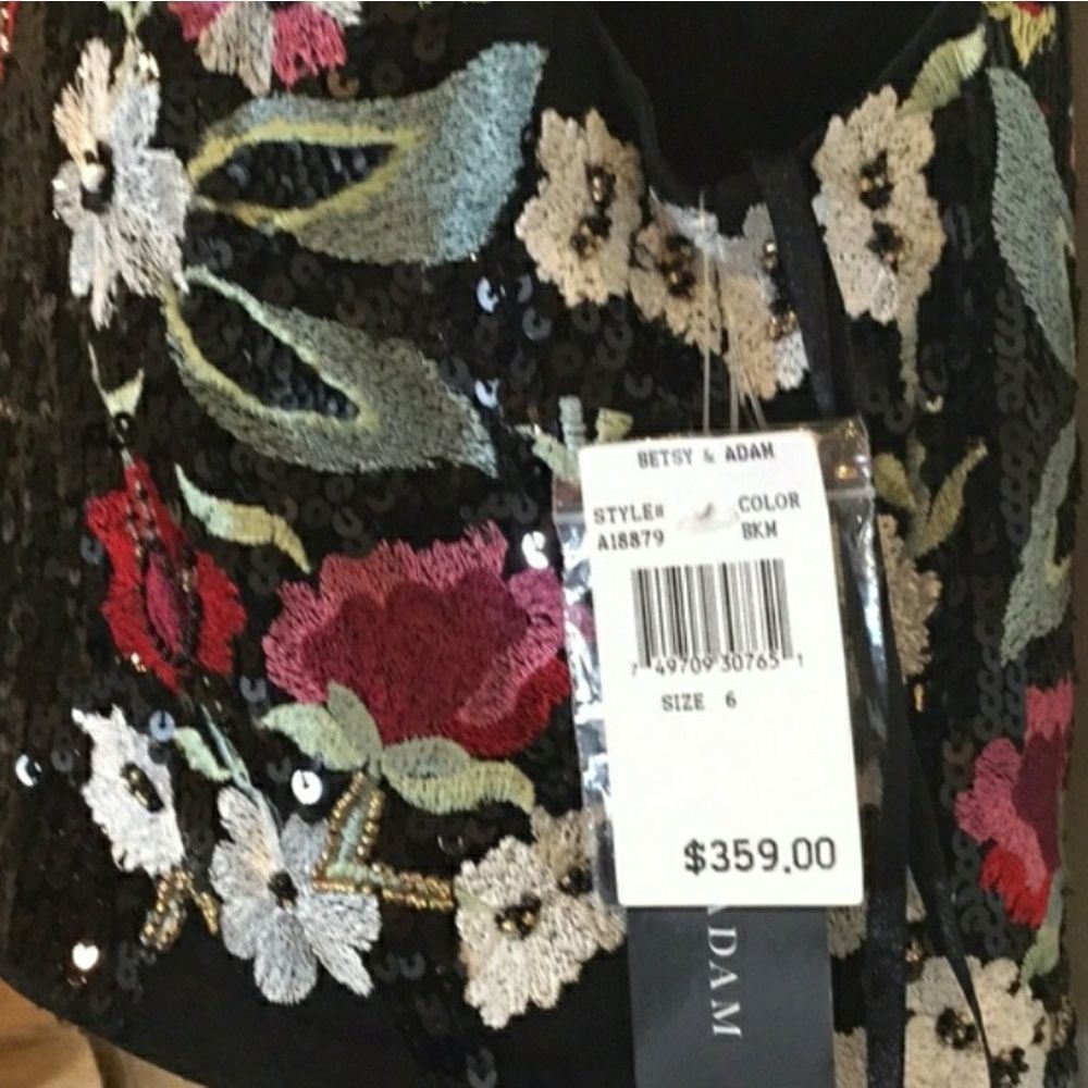 2 pieces floral Embroidered top sequin mermaid - Picture 4 of 7